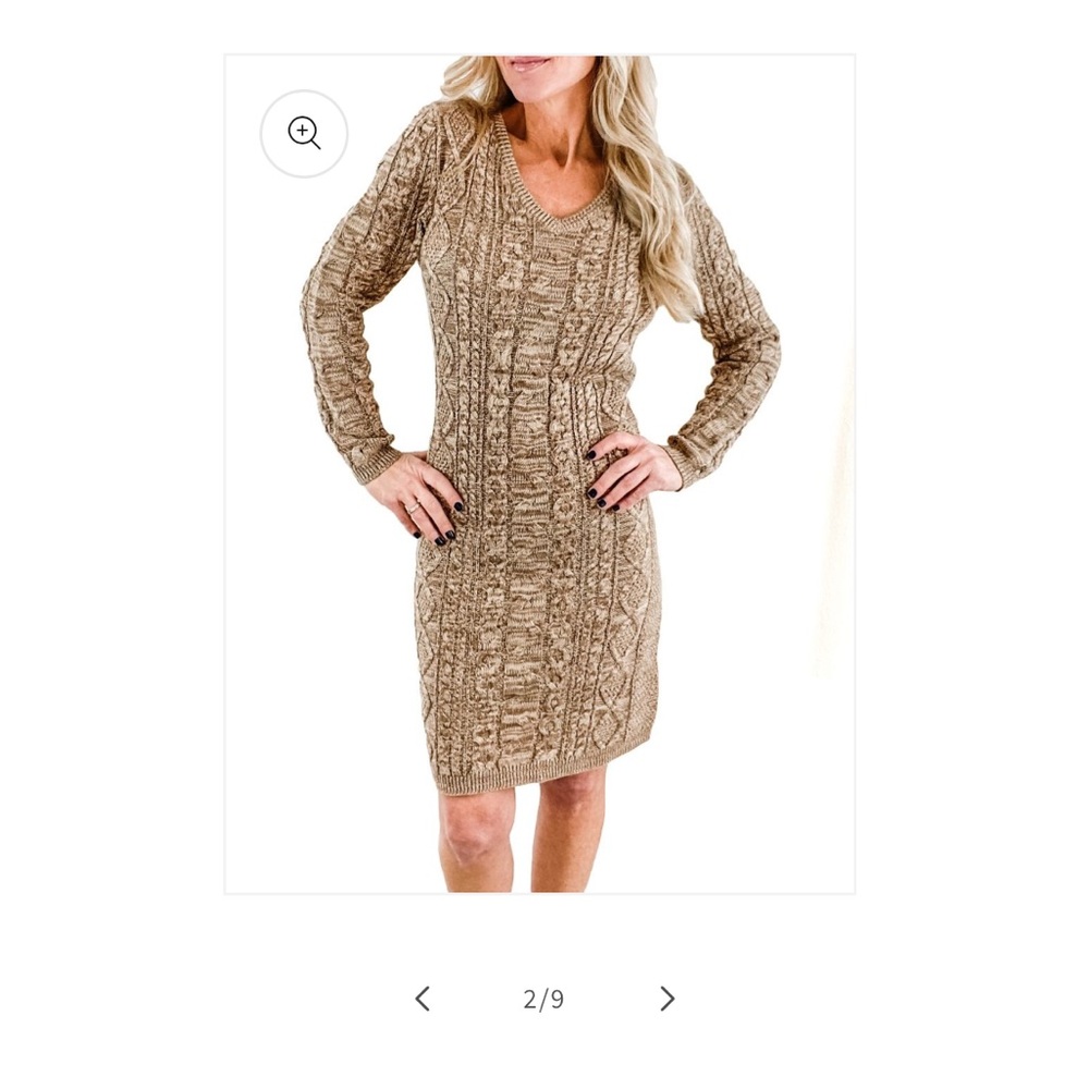 Tasha Polizzi Brown Cable Knit Dress